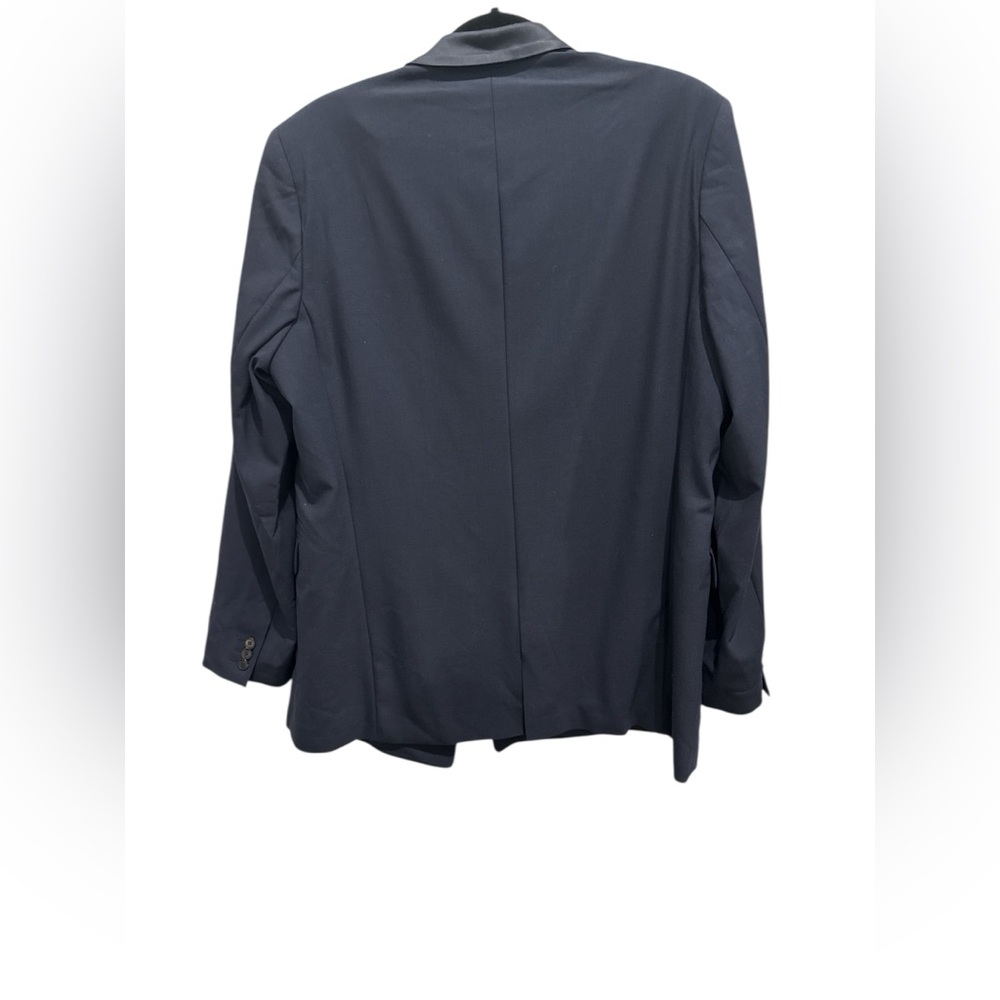 NWT FRAME Navy Double-Breasted Blazer with Satin Collar – Size M/L - Picture 8 of 12